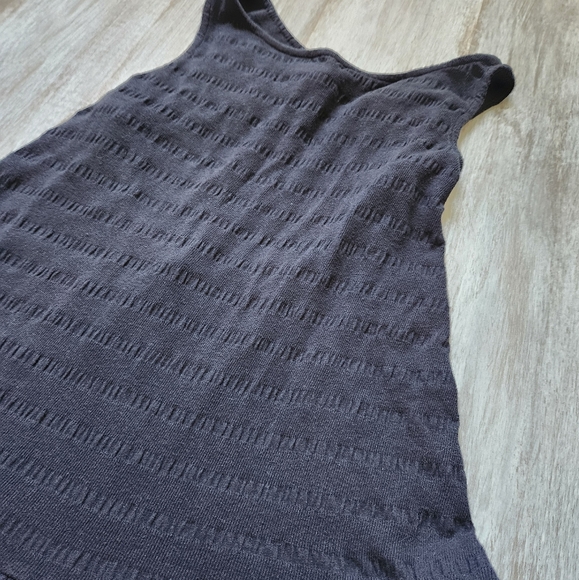 Anthropologie Knit Tiered Mini Dress Tie Back Sleeveless Black Stretchy Sz XS - Picture 3 of 9